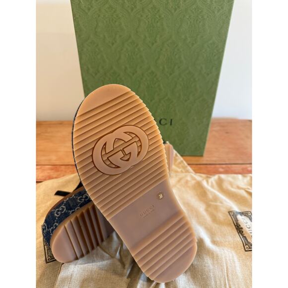 Gucci Monogram GG Denim Slides - NWT - Women's Size 8/38 - Picture 6 of 6